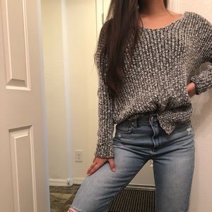 Grey and green sweater from Tilly’s